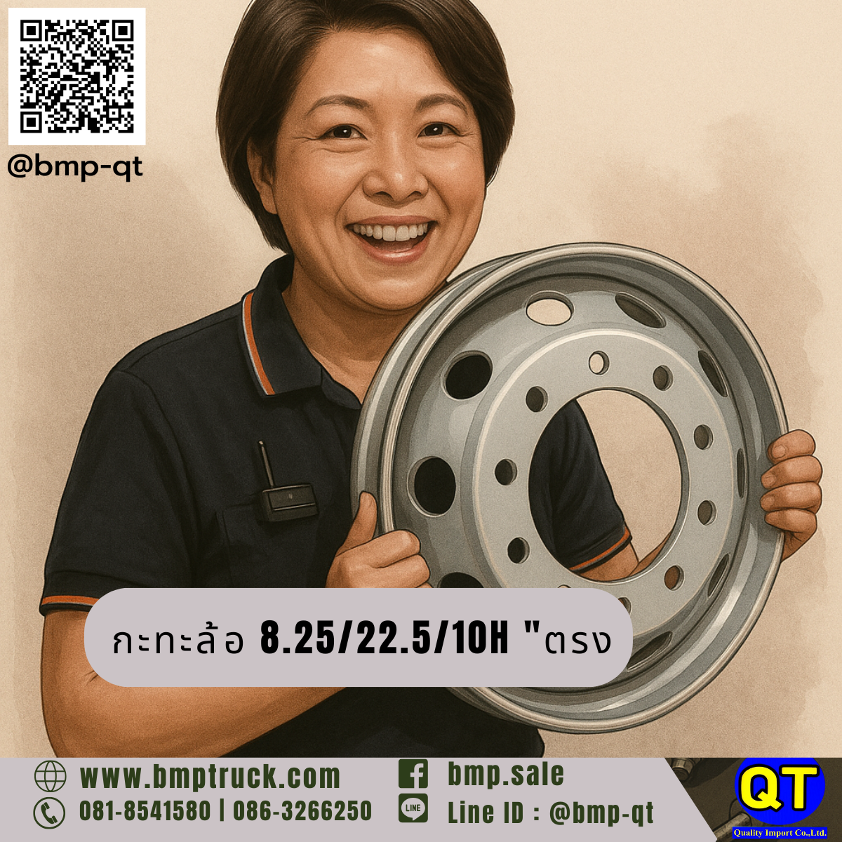 กะทะล้อ  รถบรรทุก 8.25/22.5/10H ตรง กะทะล้อ  รถบรรทุก 8.25/22.5/10H ตรง