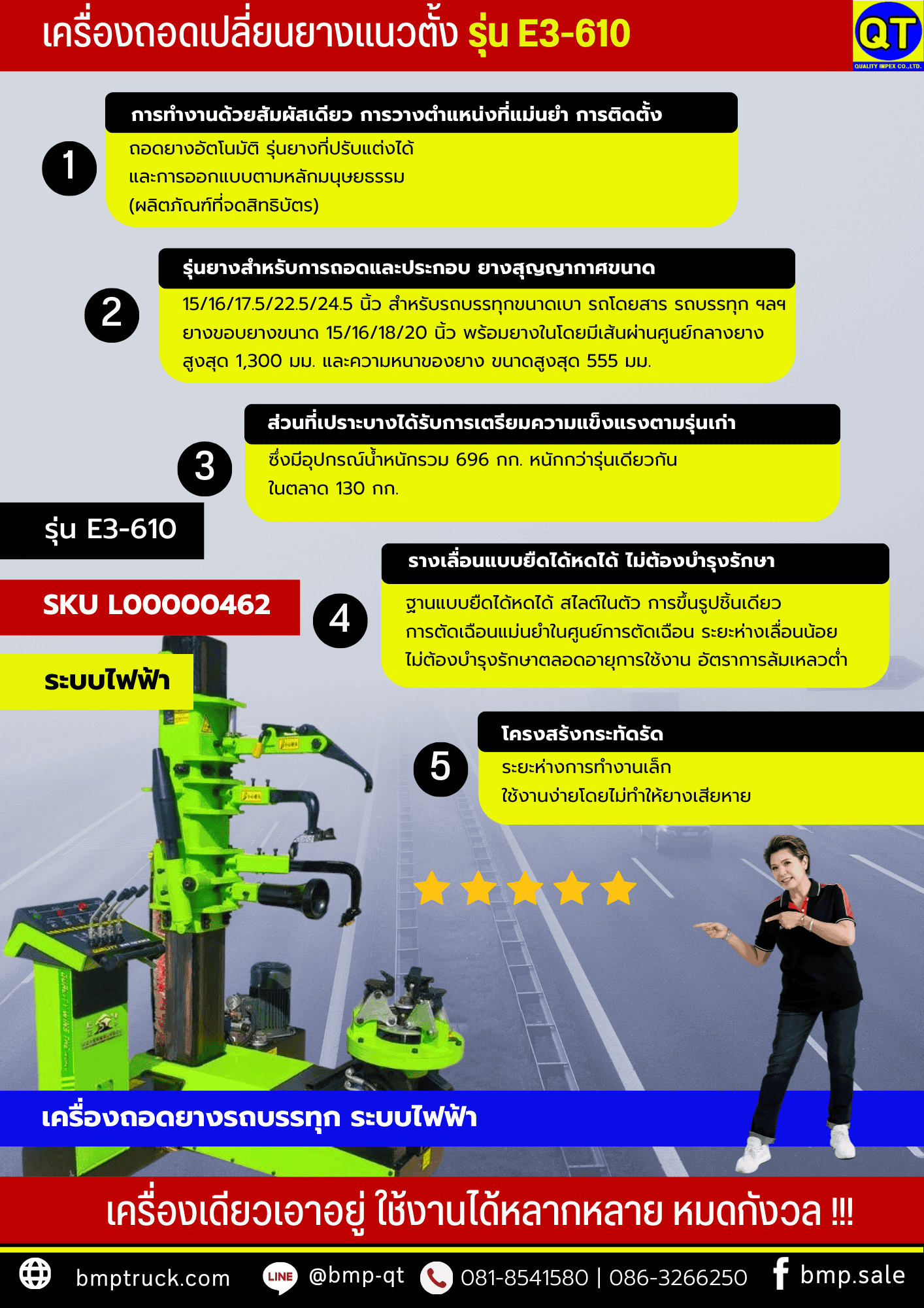 เครื่องถอดยางขอบ 24.5 นิ้ว รุ่น E3-610 